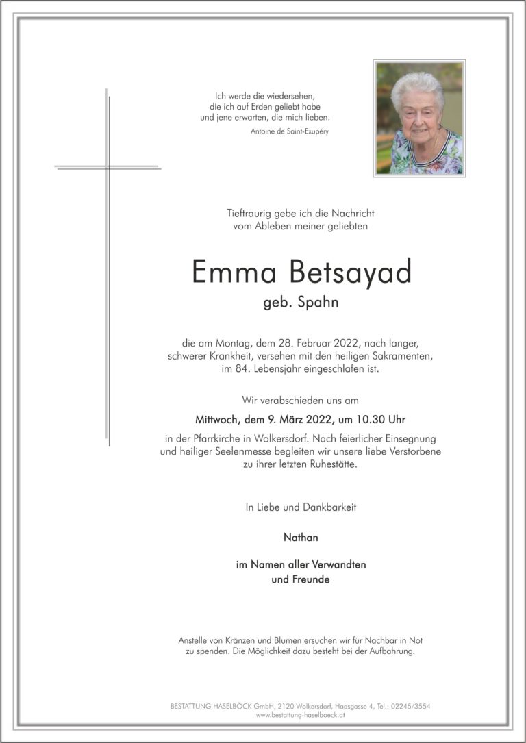 Betsayad_Emma_Wolkersdorf_Parte_Bestattung_Haselböck