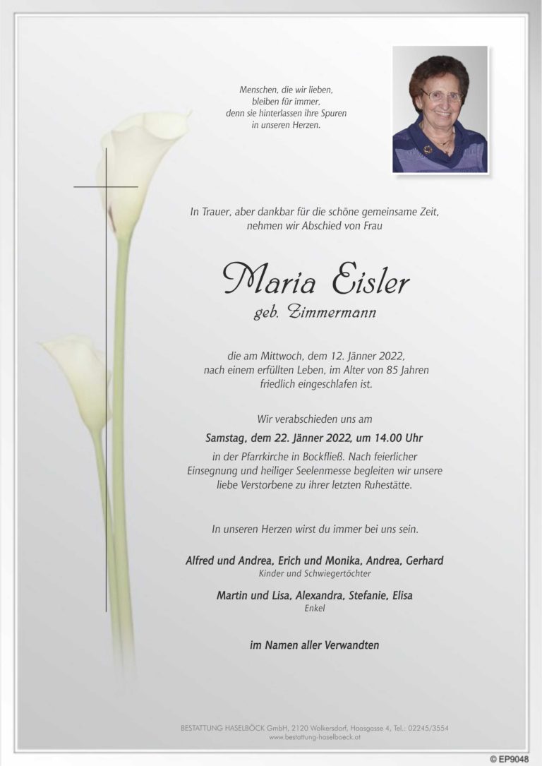 Eisler_Maria_Bockfließ_Parte_Bestattung_Haselböck