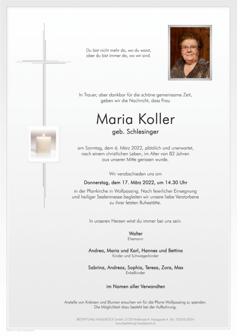 Koller_Maria_Wolfpassing_Parte_Bestattung_Haselböck