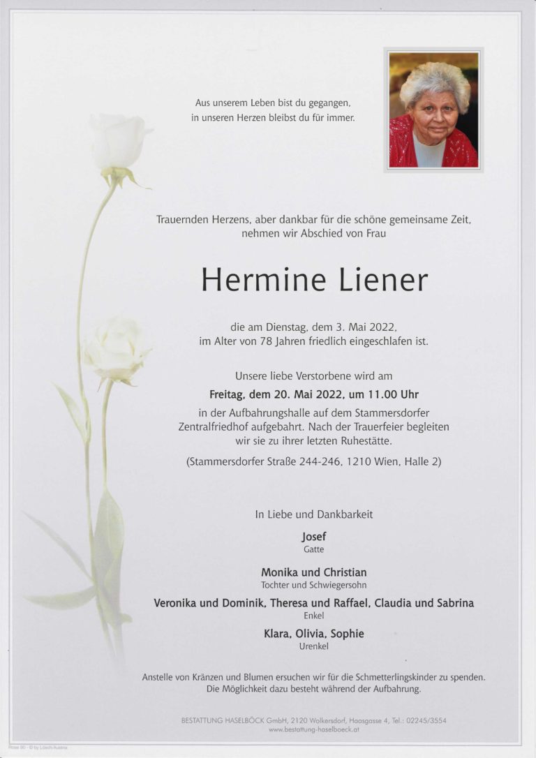 Liener_Hermine_Wien_Parte_Bestattung_Haselböck