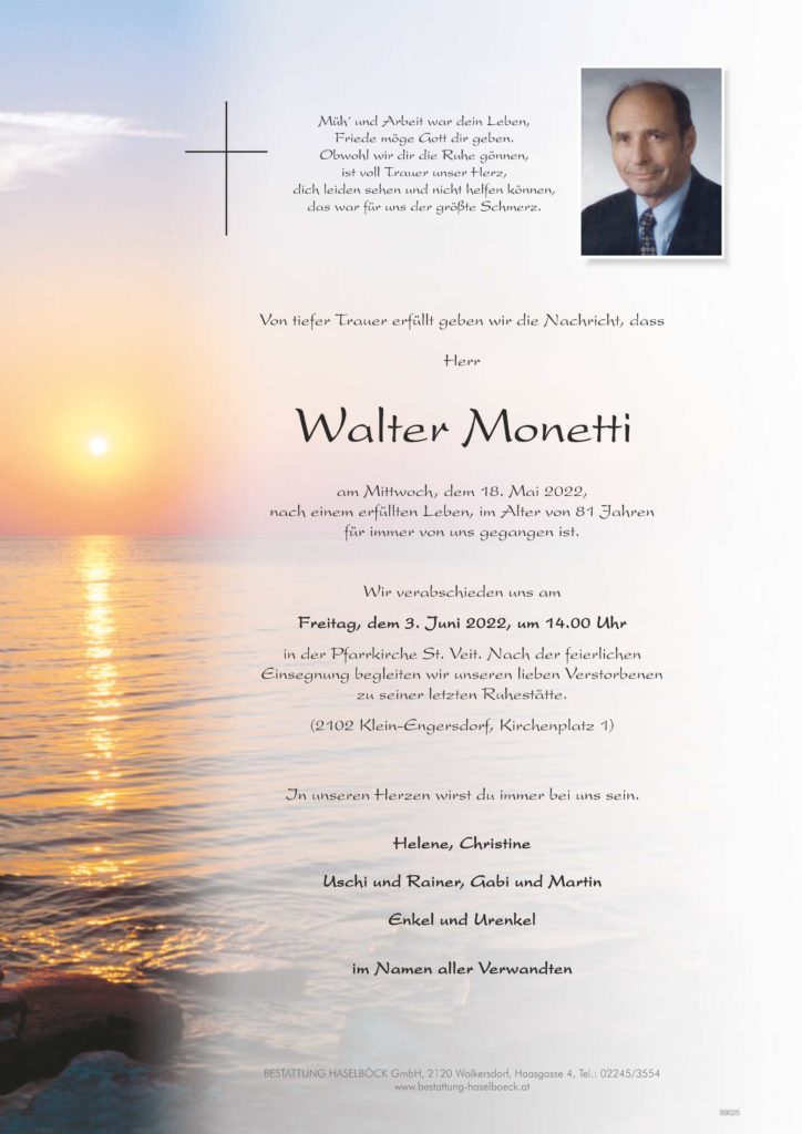 Monetti_Walter_Klein-Engersdorf_Parte_Bestattung_Haselböck