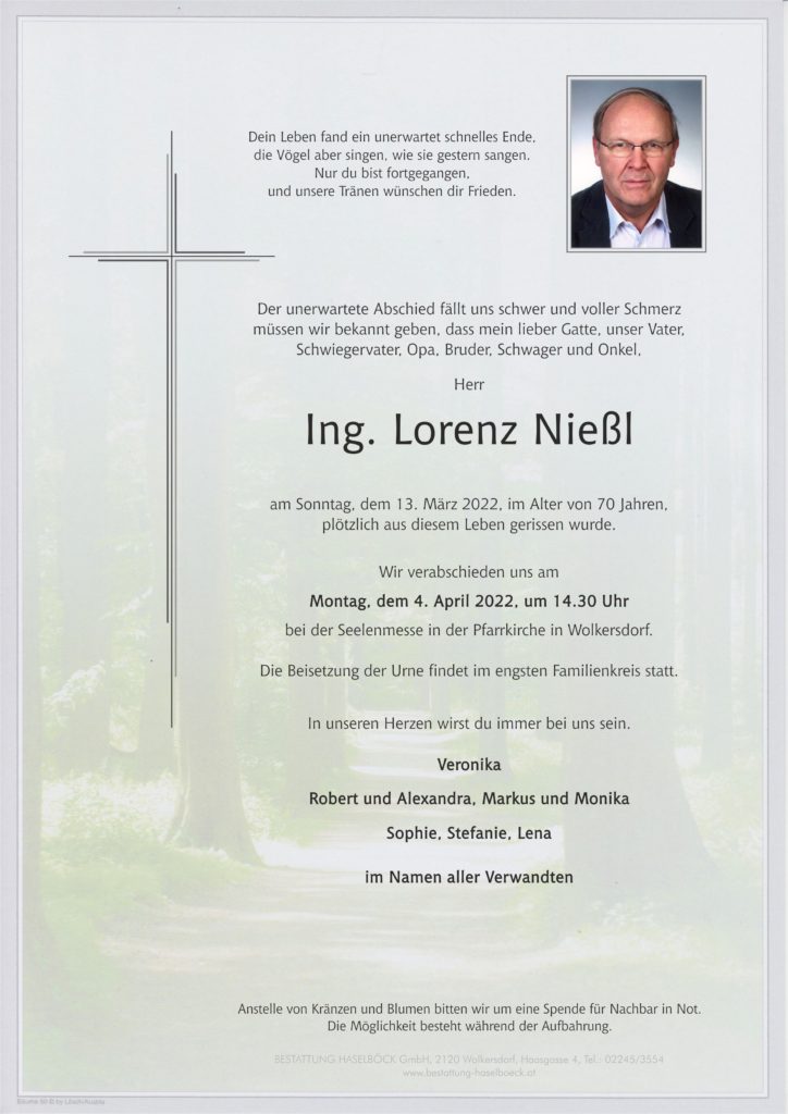 Nießl_Lorenz_Parte_Bestattung_Haselböck_Wolkersdorf