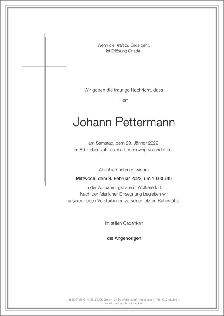 Pettermann_Johann_Wolkersdorf_Parte_Bestattung_Haselböck