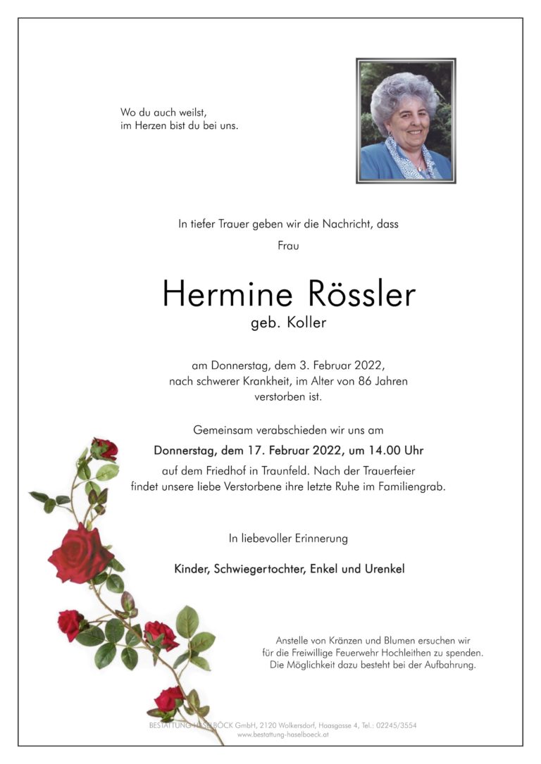 Rössler_Hermine_Traunfeld_Parte_Bestattung_Haselböck