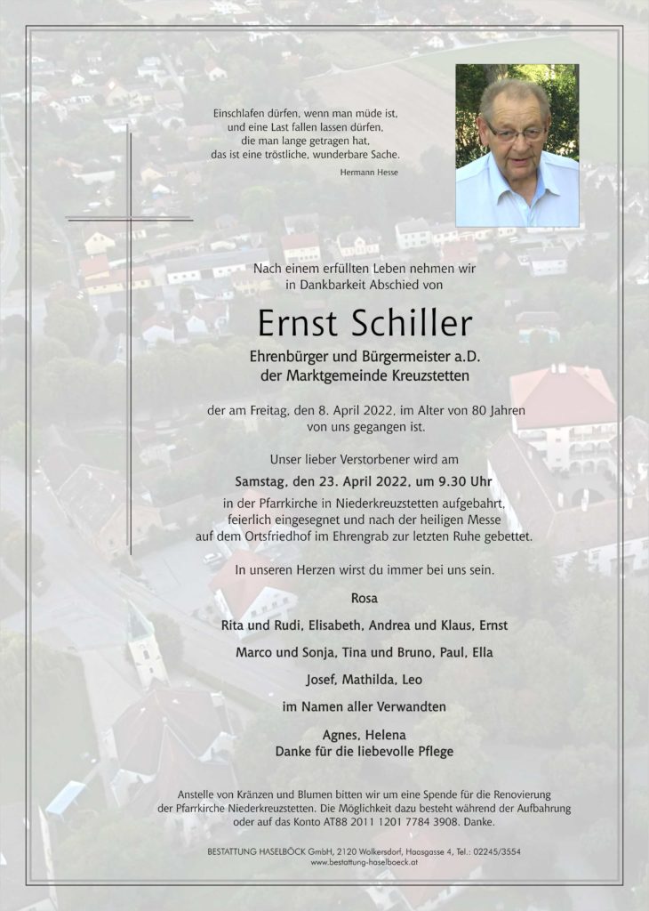 Schiller_Ernst_Parte_Niederkreuzstetten_Bestattung_Haselböck