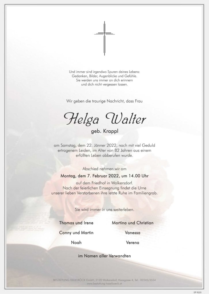Walter_Helga_Wolkersdorf_Parte_Bestattung_Haselböck