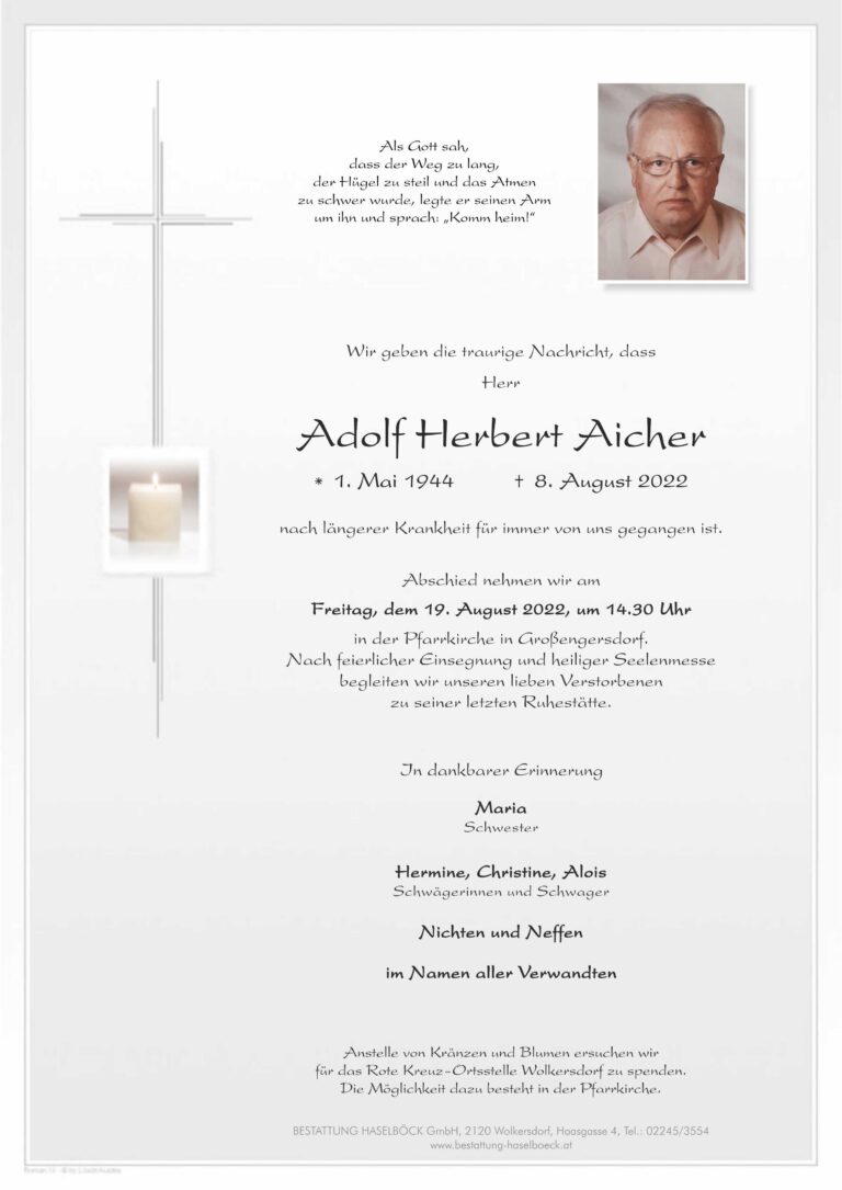 Aicher_Adolf_Großengersdorf_Parte_Bestattung_Haselböck