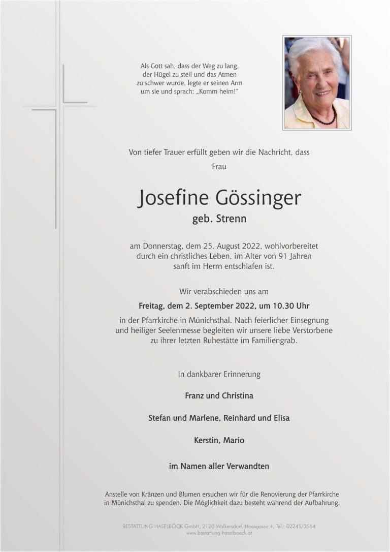 Gössinger_Josefine_Münichsthal_Parte_Bestattung_Haselböck