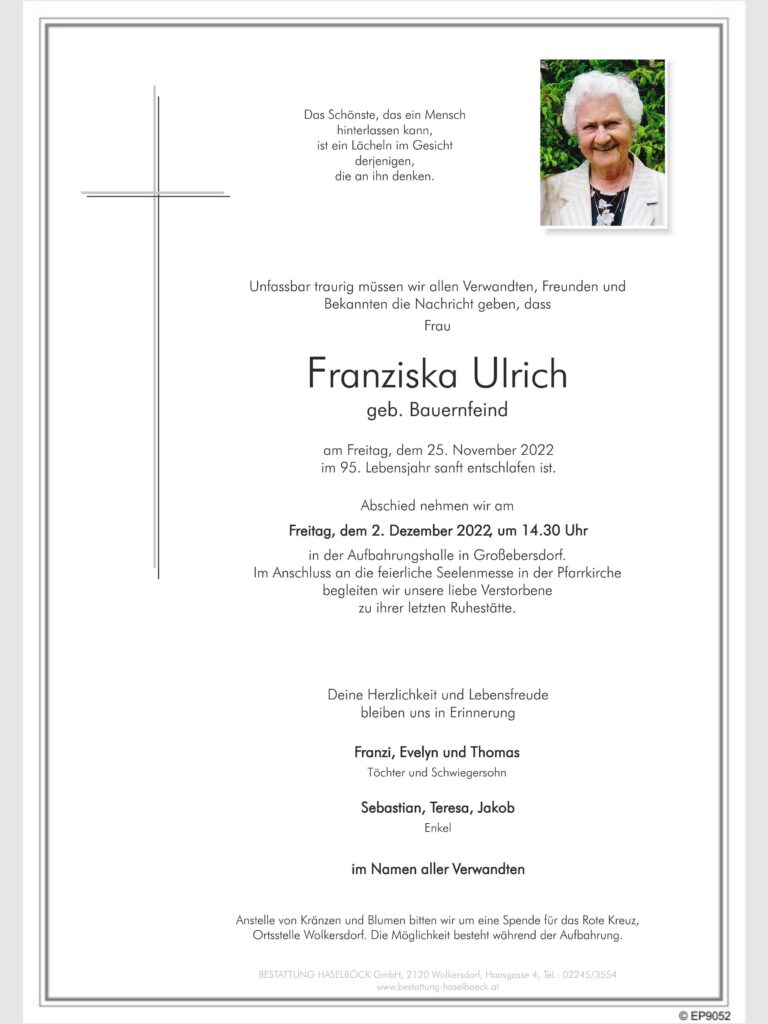 Ulrich_Franziska_Parte_Großebersdorf_Bestattung_Haselböck