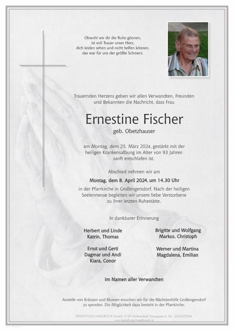 Fischer_Ernestine_Parte_Bestattung_Haselböck_Großengersdorf