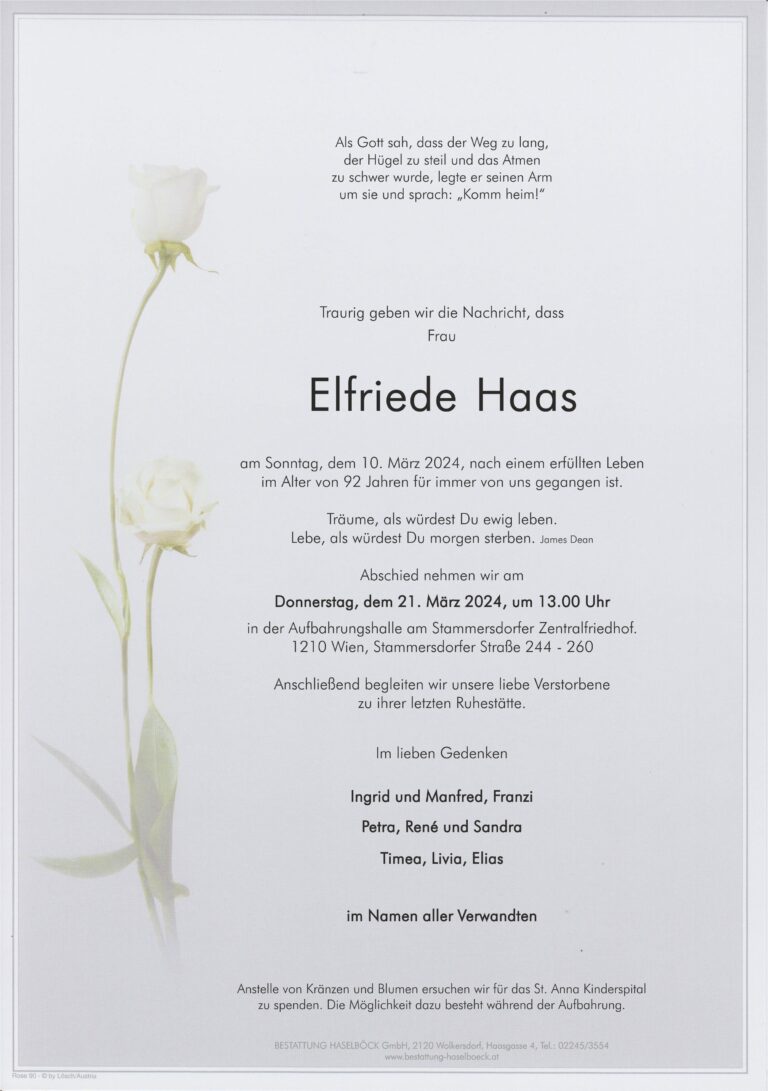 Haas_Elfriede_Parte_Bestattung_Haselböck_Stammersdorf
