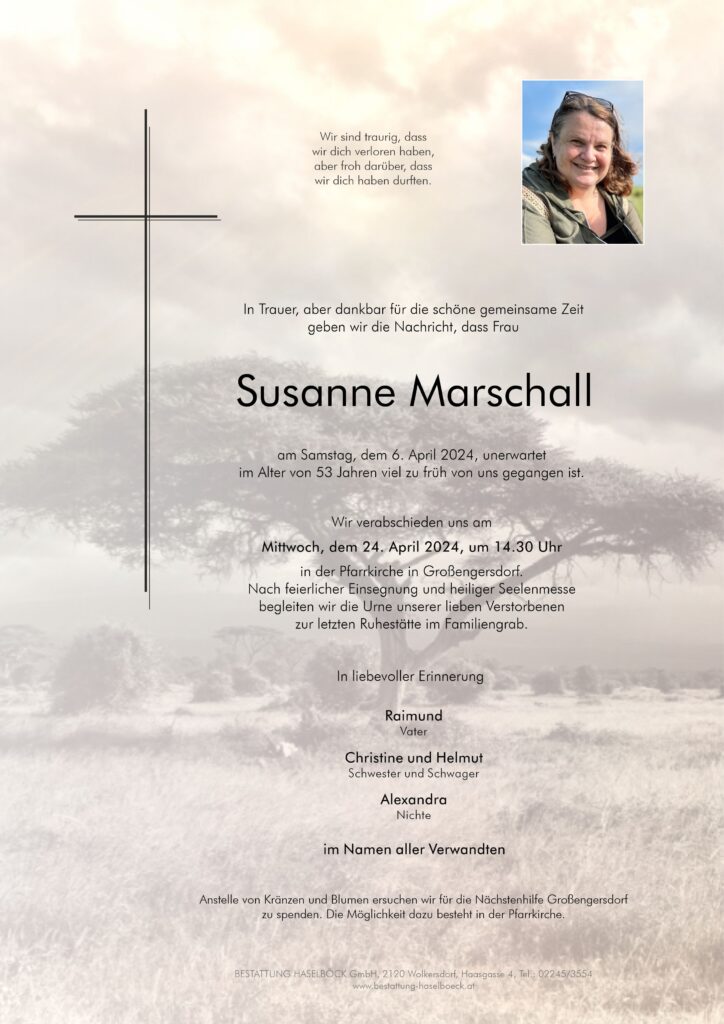 Marschall_Susanne_Großengersdorf_Parte_Bestattung_Haselböck