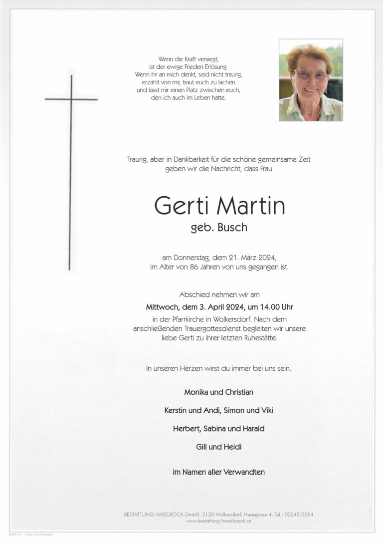 Martin_Gertrud_Parte_Bestattung_Haselböck_Wolkersdorf