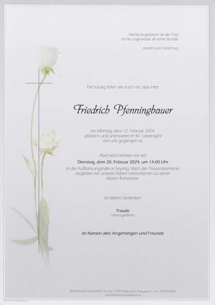 Pfenningbauer_Friedrich_Parte_Bestattung_Haselböck_Seyring