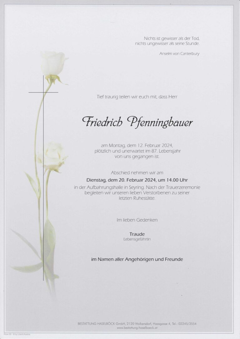 Pfenningbauer_Friedrich_Parte_Bestattung_Haselböck_Seyring