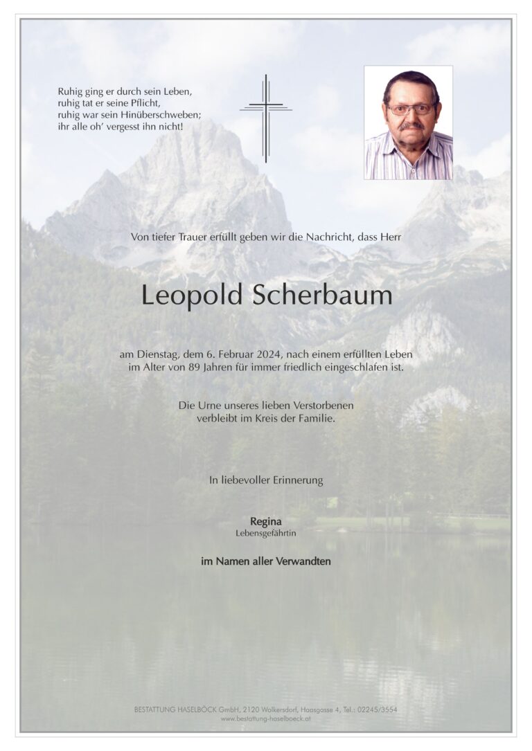 Scherbaum_Leopold_Schleinbach_Parte_Bestattung_Haselböck