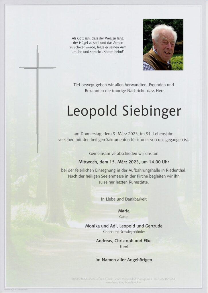 Siebinger_Leopold_Parte_Riedenthal_Bestattung_Haselböck