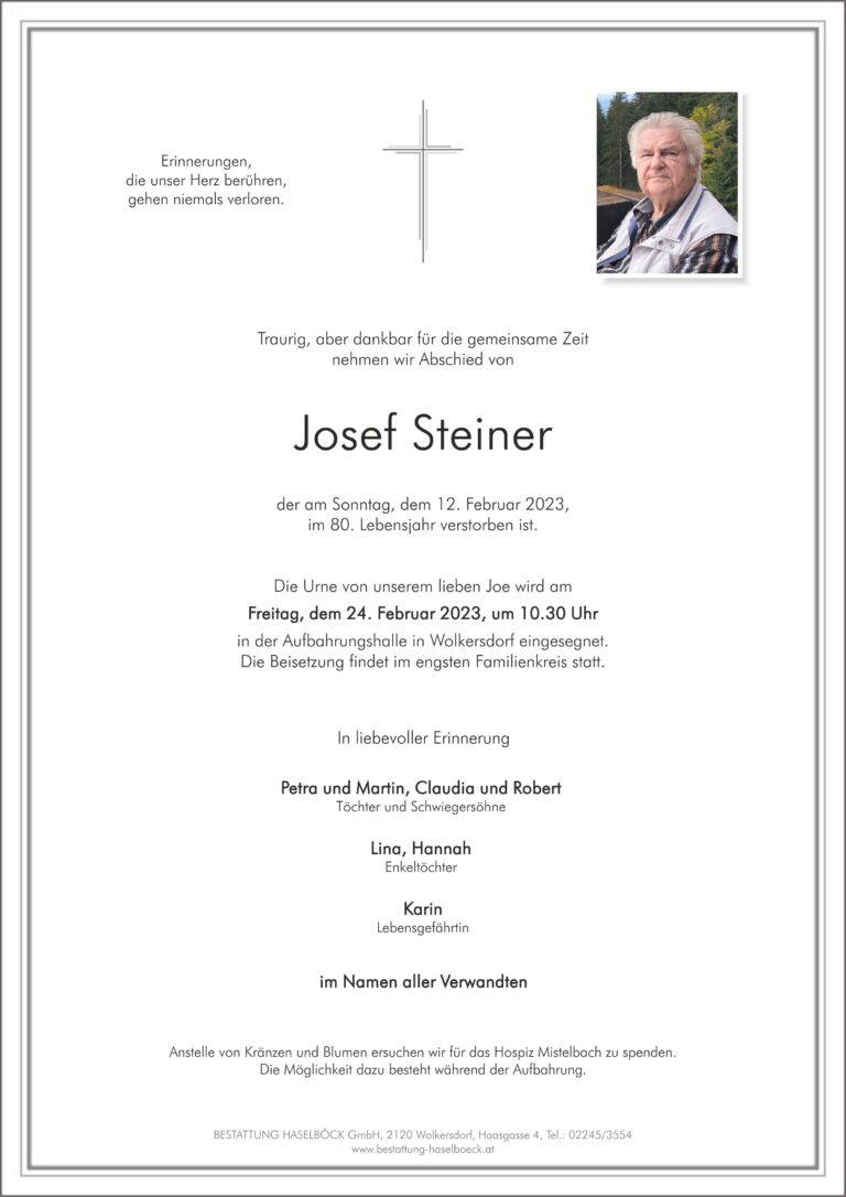 Steiner_Josef_Wolkersdorf_Parte_Bestattung_Haselböck