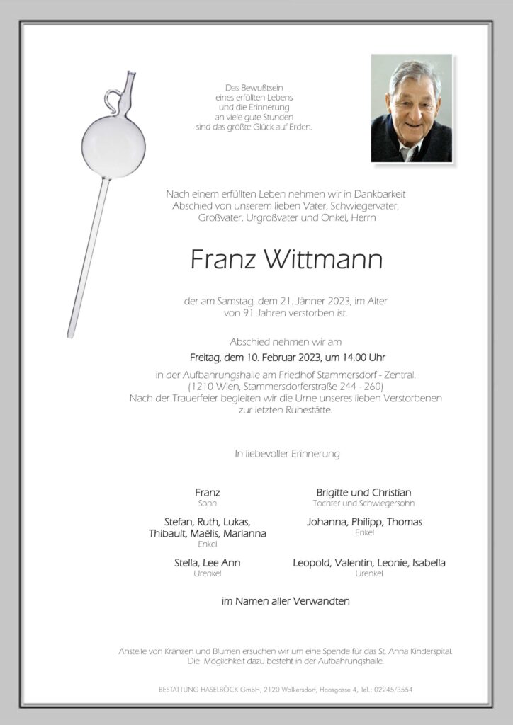 Wittmann_Franz_Parte_Bestattung_Haselböck_Parte_Stammersdorf