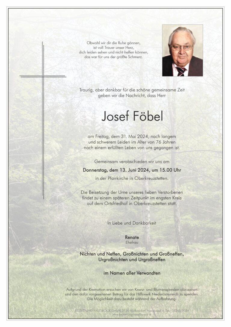 Föbel_Josef_Oberkreuzstetten_Parte_Bestattung_Haselböck