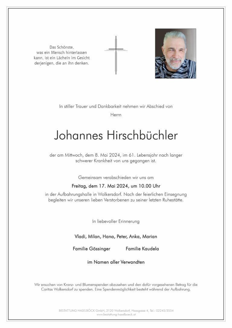 Hirschbüchler_Johannes_Wolkersdorf_Parte Bestattung_Haselböck