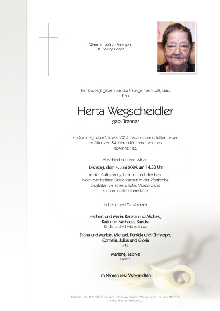 Wegscheidler_Herta_Parte_Ulrichskirchen_Bestattung_Haselböck