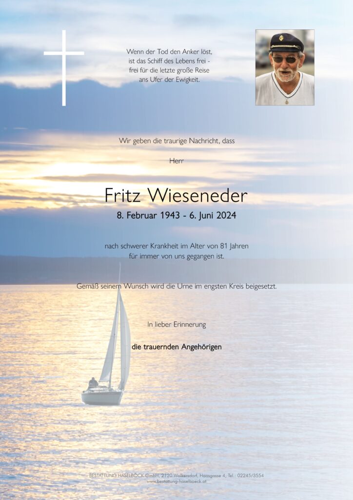 Wieseneder_Fritz_Bogenneusiedl_Parte_Bestattung_Haselböck