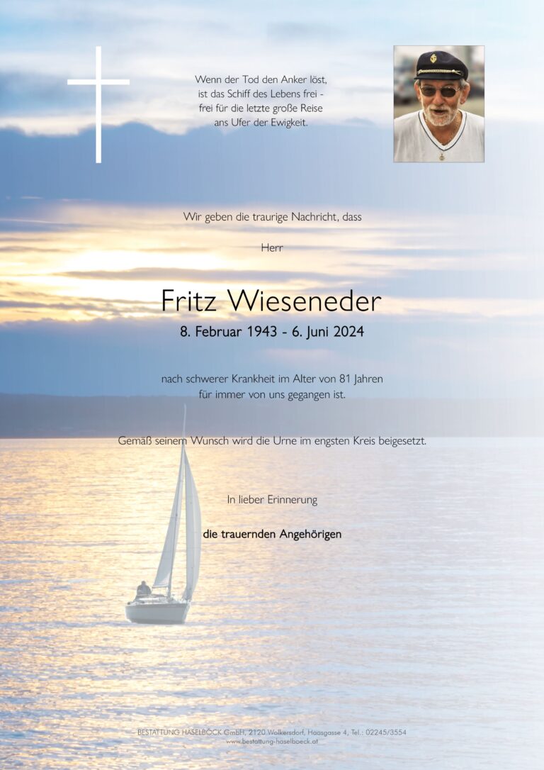 Wieseneder_Fritz_Bogenneusiedl_Parte_Bestattung_Haselböck