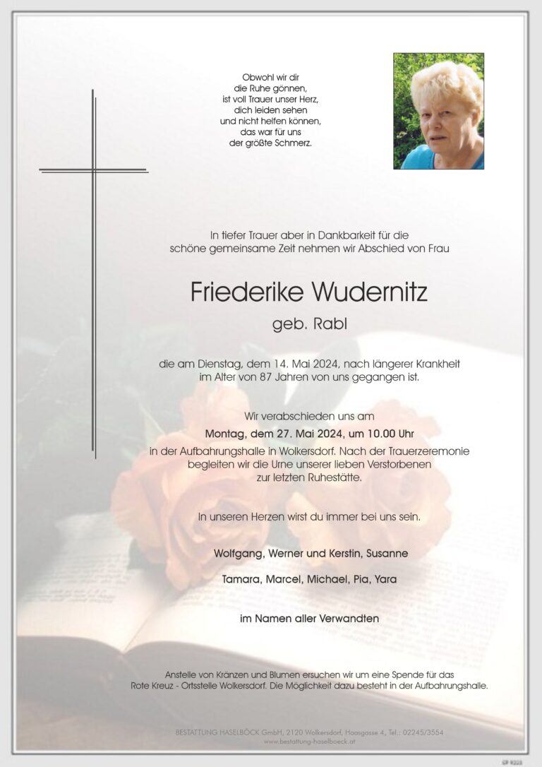 Wudernitz_Friederike_Parte_Bestattung_Haselböck