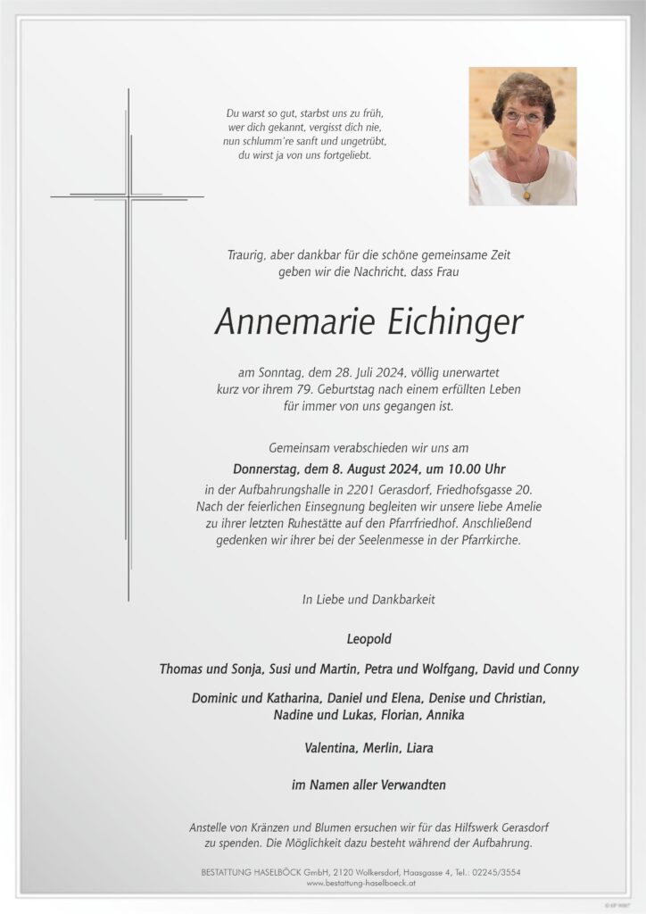 Eichinger_Annemarie_Gerasdorf_Parte_Bestattung_Haselböck