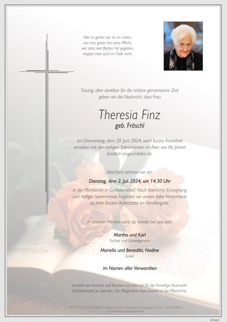 Finz_Theresia_Großebersdorf_Parte_Bestattung_Haselböck
