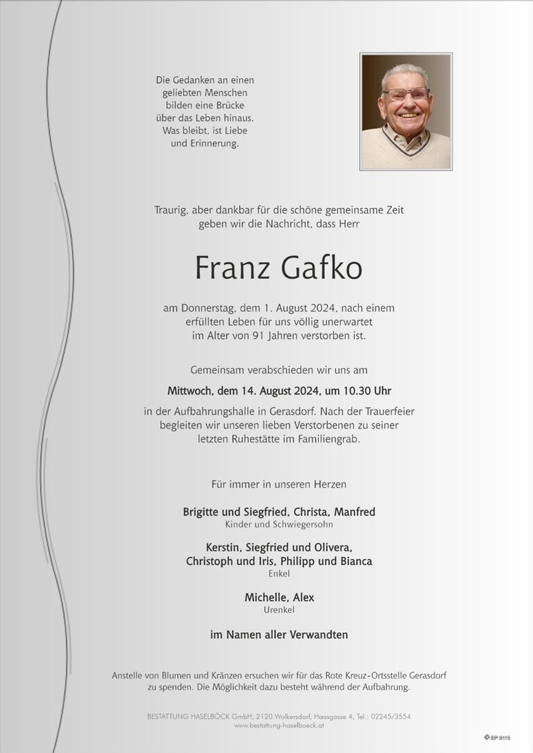 Gafko_Franz_Gerasdorf_Parte_Bestattung_Haselböck