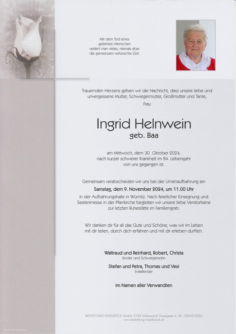 Helnwein_Ingrid_Würnitz_Parte_Bestattung_Haselböck