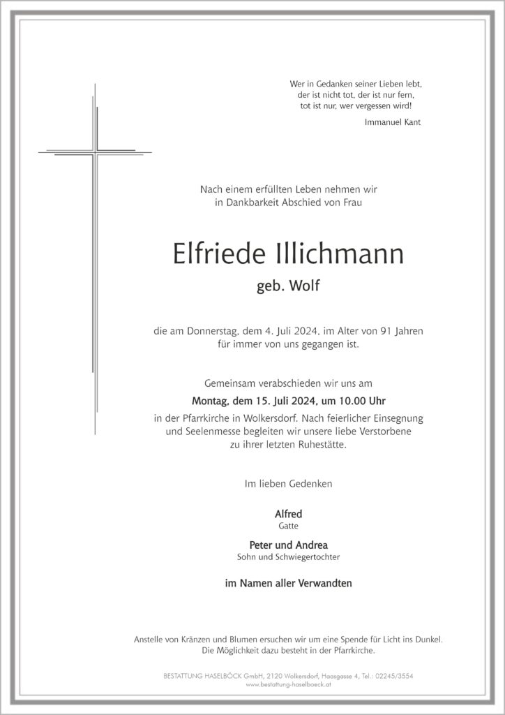 Illichmann_Elfriede_Wolkersdorf_Parte_Bestattung_Haselböck