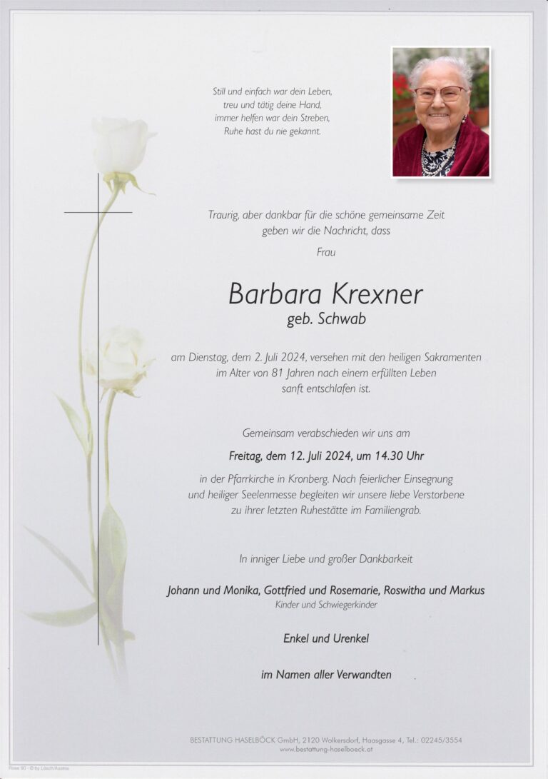 Krexner_Barbara_Kronberg_Parte_Bestattung_Haselböck