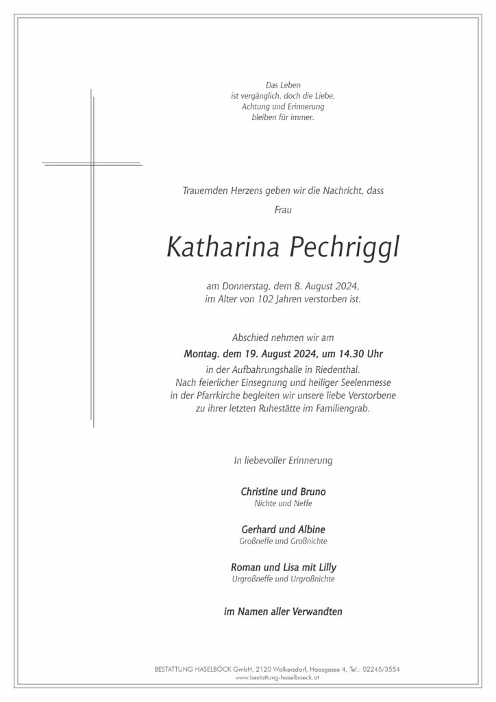 Pechriggl_Katharina_Riedenthal_Parte_Bestattung_Haselböck