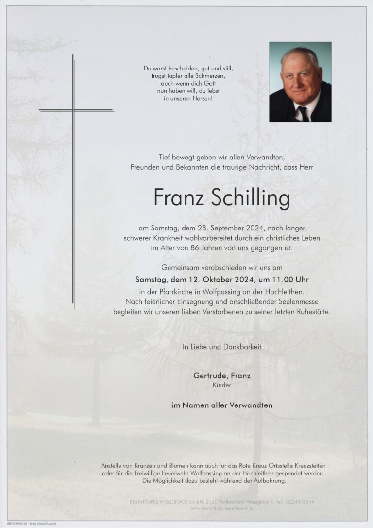 Schilling_Franz_Wolfpassing_Parte_Bestattung_Haselböck