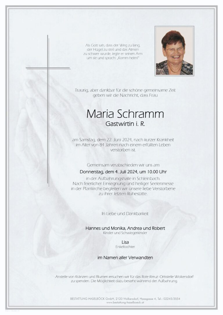 Schramm_Maria_Schleinbach_Parte_Bestattung_Haselböck