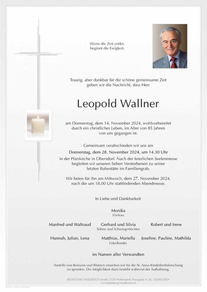 Wallner_Leopold_Pillichsdorf_Parte_Bestattung_Haselböck