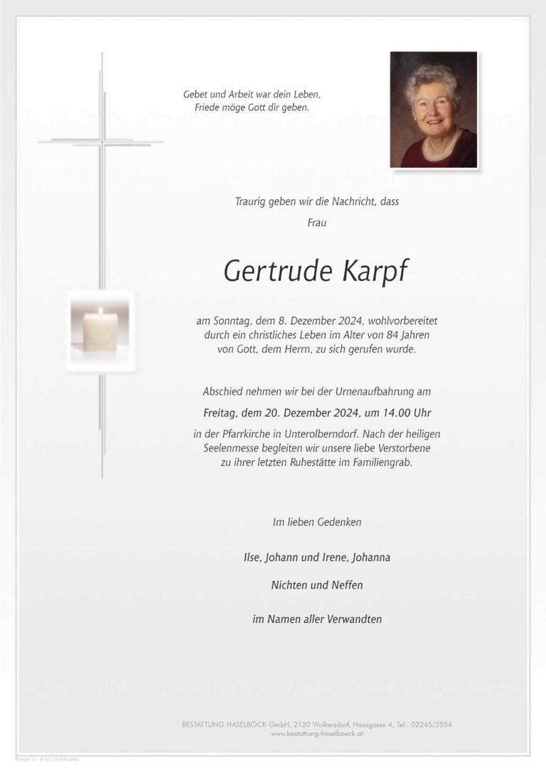 Karpf_Gertrude_Unterolberndorf_Parte_Bestattung_Haselböck