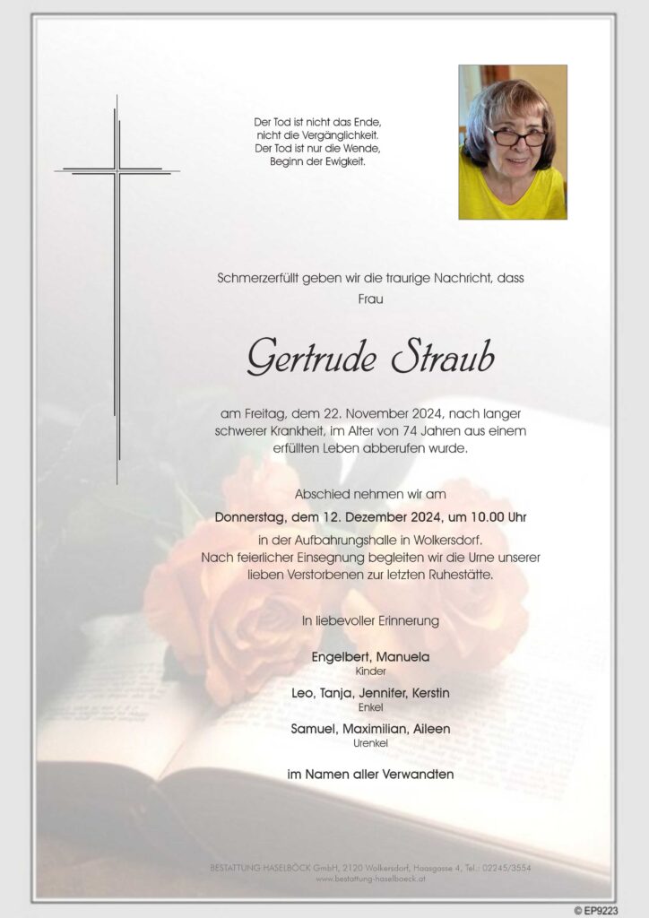 Straub_Gertrude_Wolkersdorf_Parte_Bestattung_Haselböck
