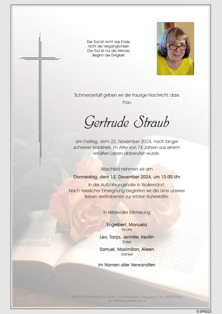 Straub_Gertrude_Wolkersdorf_Parte_Bestattung_Haselböck