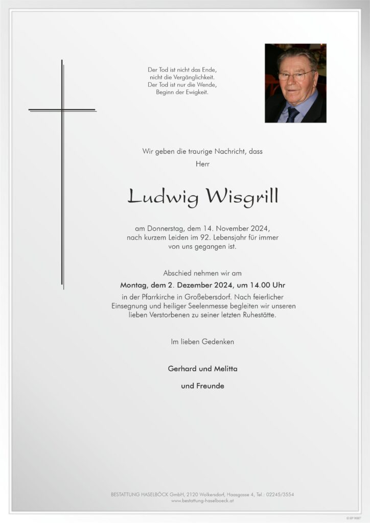 Wisgrill_Ludwig_Großebersdorf_Parte_Bestattung_Haselböck
