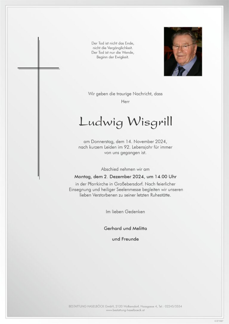 Wisgrill_Ludwig_Großebersdorf_Parte_Bestattung_Haselböck