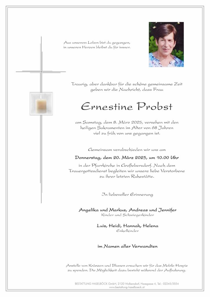 Probst_Ernestine_Großebersdorf_Parte_Bestattung_Haselböck