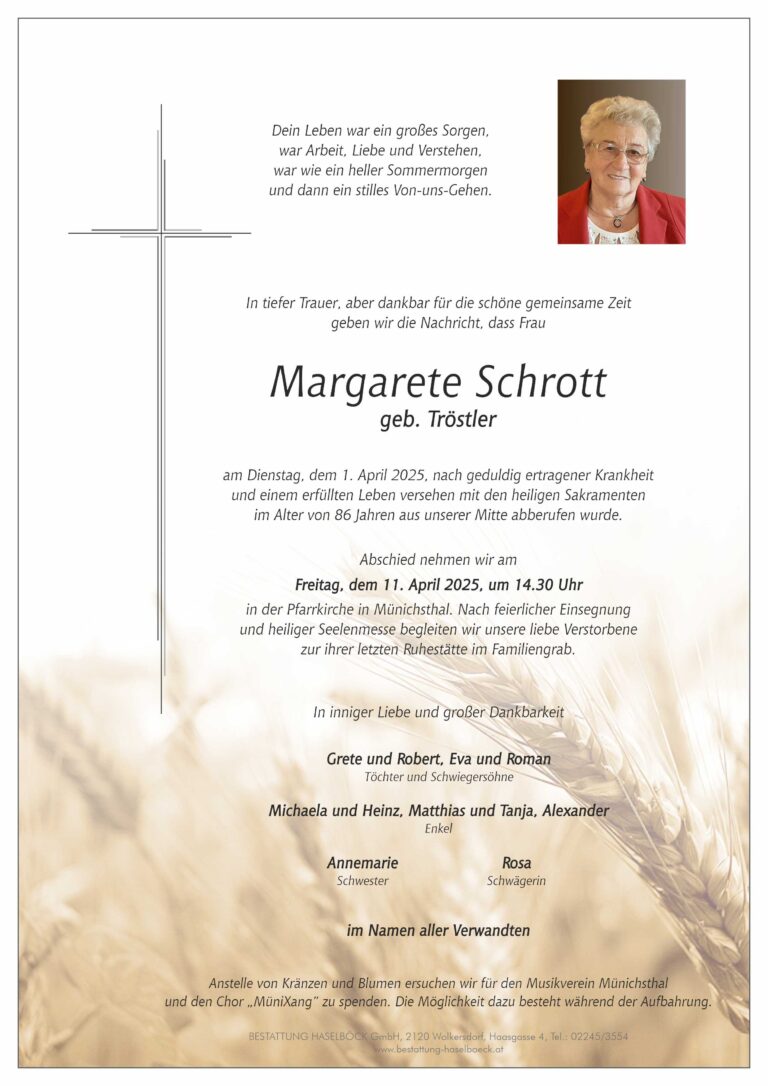 Schrott_Margarete_Münichsthal_Parte_Bestattung_Haselböck