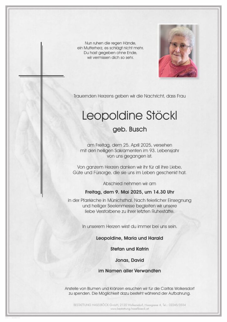 Stöckl_Leopoldine_Münichsthal_Parte_Bestattung_Haselböck