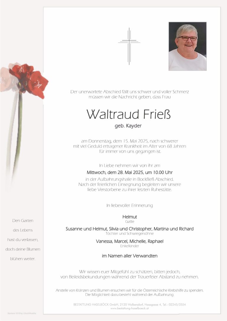 Frieß_Waltraud_Parte_Bockfließ_Bestattung_Haselböck