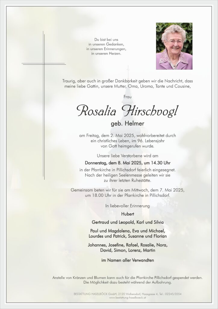 Hirschvogl_Rosalia_Parte_Pillichsdorf_Bestattung_Haselböck