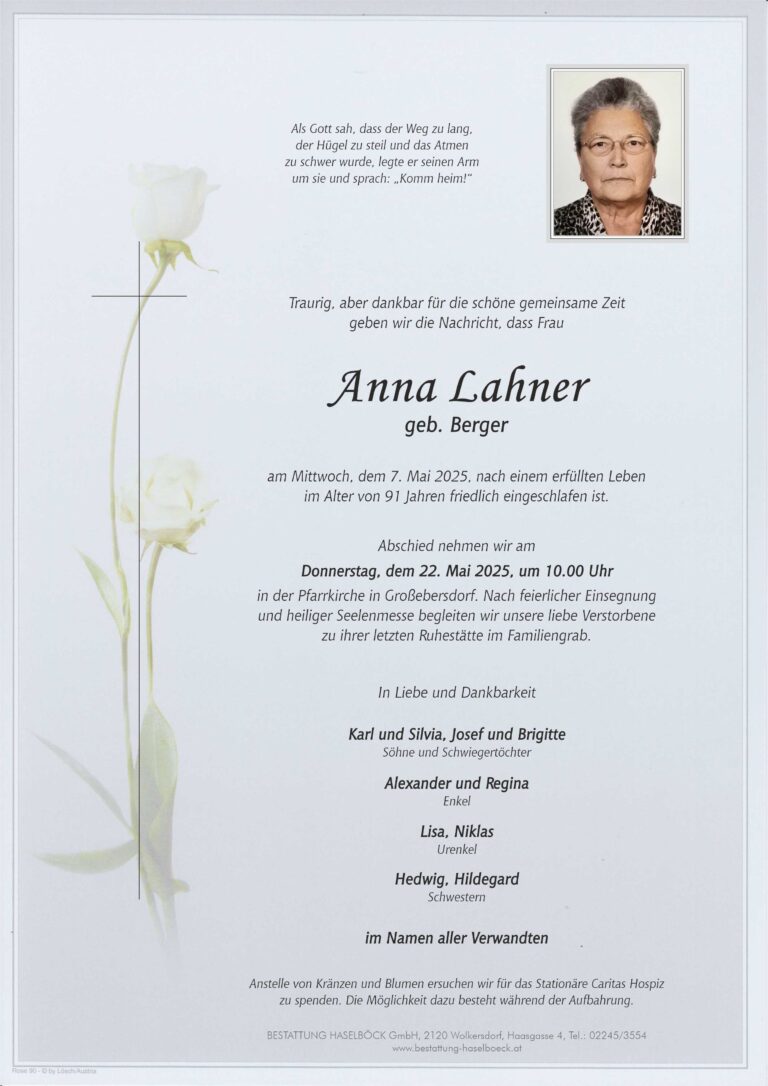 Lahner_Anna_Großebersdorf_Parte_Bestattung_Haselböck